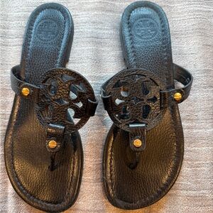 Tory Burch Black Leather Sandals